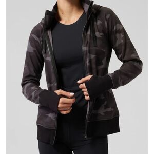 Athleta Women's Small Triumph Full Zip Camo Hoodie Sweatshirt Ladies Athleisure
